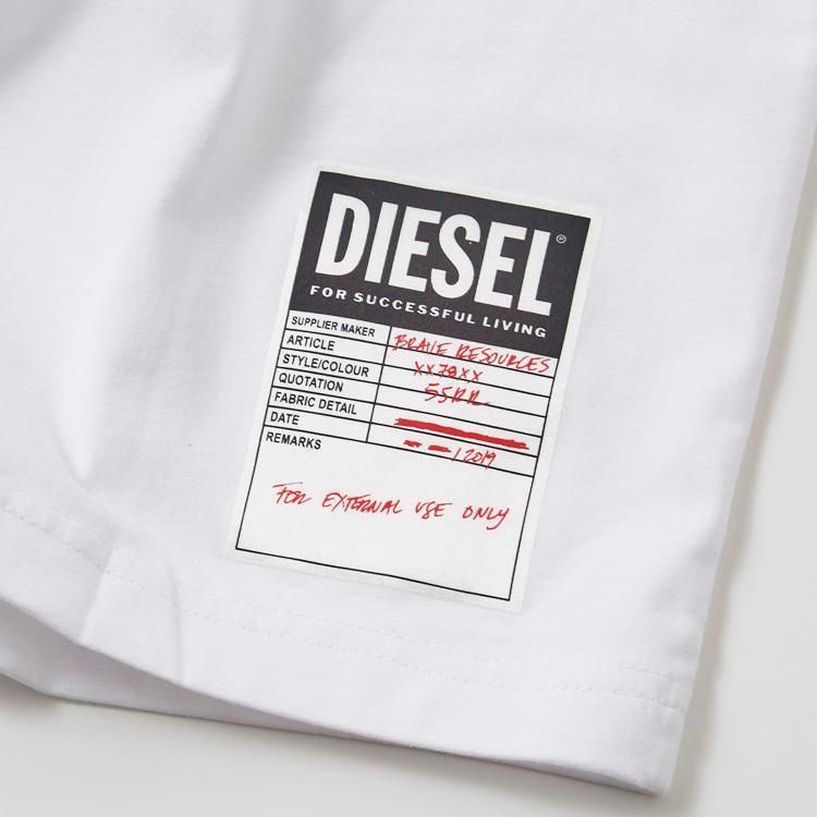 ディーゼル DIESEL Tシャツ メンズ ホワイト S~3XL ロゴ プリント
