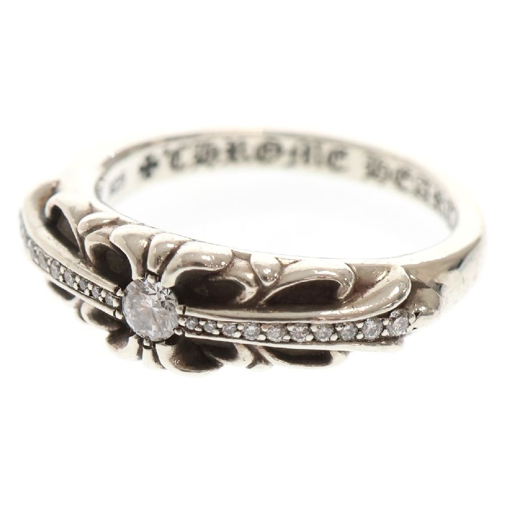 CHROME HEARTS クロムハーツ BABY CLSC P D PAVEダイヤ ベイビークラシックフローラルクロスリング シルバー