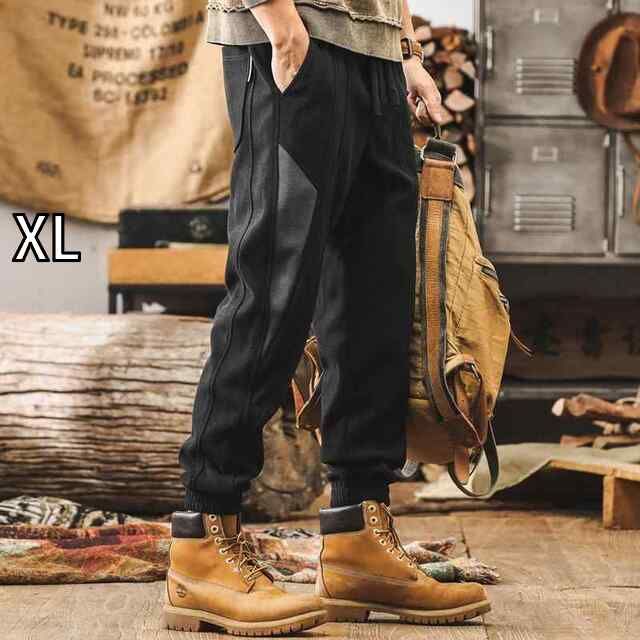 XL 秋 冬 メンズ 服 シンプル ファッション オシャレ 大人 かっこいい 大きいサイズ ストリート 紳士服 アメリカン レトロ ニット スウェットパンツ 秋 冬 厚手 ズボン カジュアル パンツ
