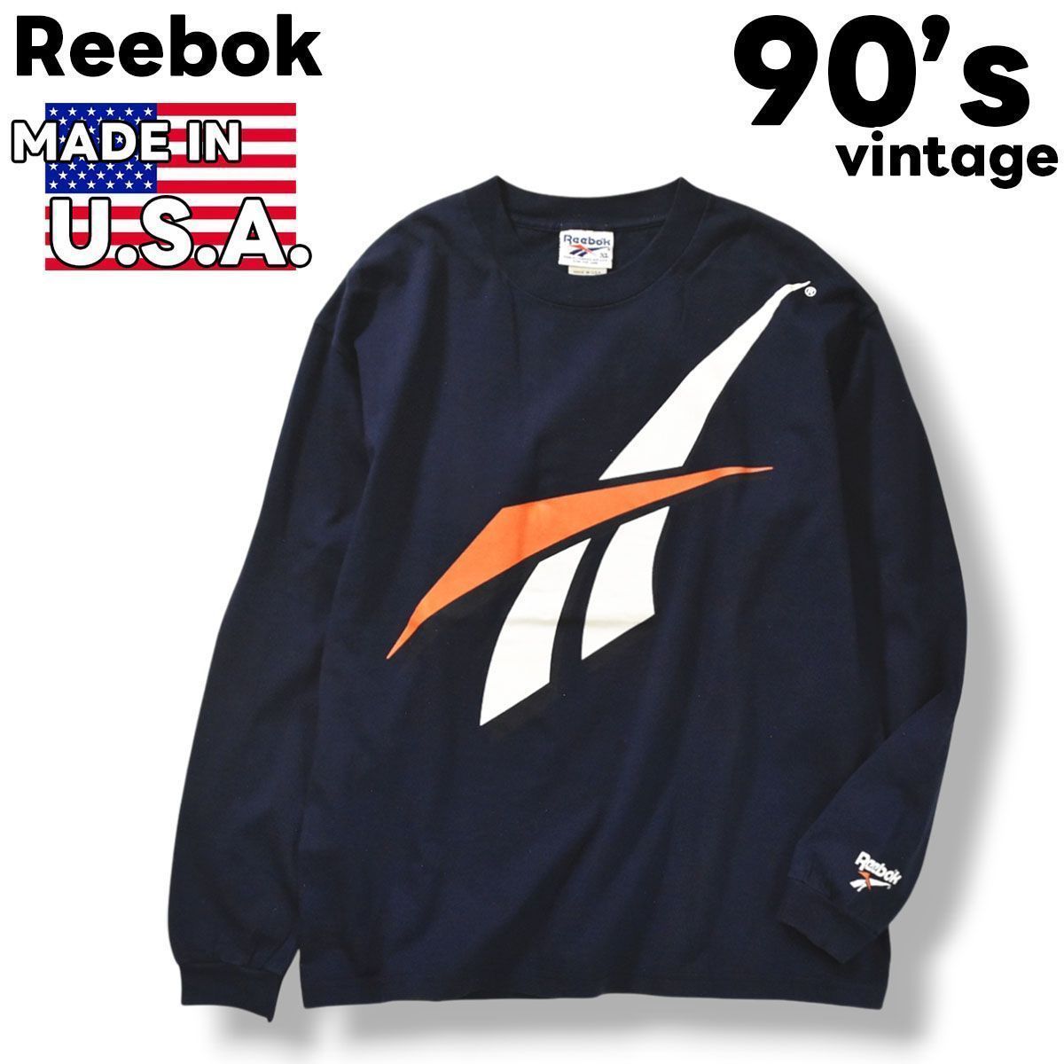 希少】 90sヴィンテージ USA製 リーボック Reebok ビッグロゴ