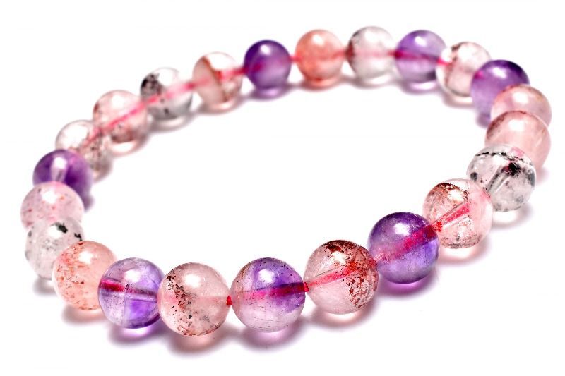 1点物】人気◇マルチカラー スーパーセブン 8mm ブレスレット