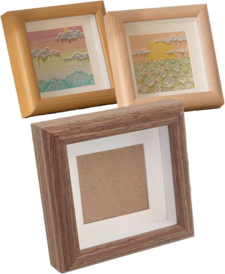 Thumbnail of S.fields.inc Photo Frame Square 10cm Set of 3 Colors Mashikaku (Square) Plywood Wood Cheki Size (Wood, Coffee Brown, White Oak)