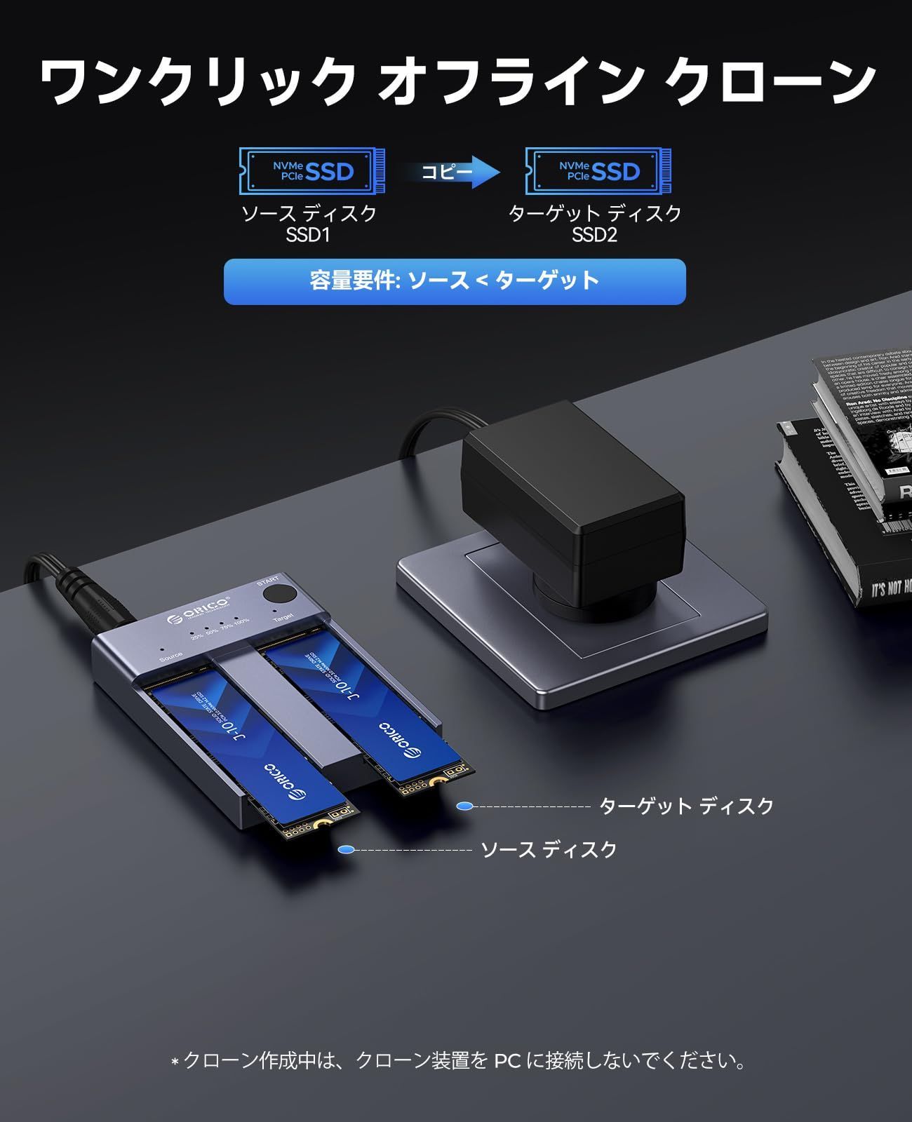 USB 3.1 Key Nvmeのみ に対応 Gen2 B-M 10Gbps UASPサポート M-Key 2230 2242 2260 2280 外付けケース SSD対応 USB3.1 M.5 コピー機能付 SSD 2ベイ 変換アダプタ SS