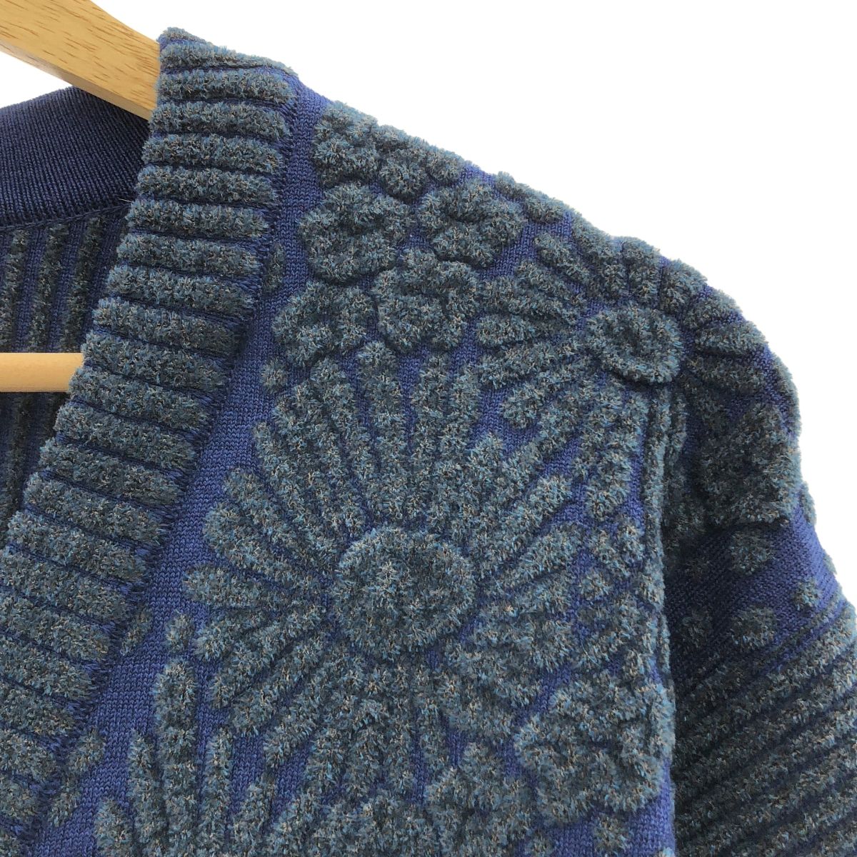TAN | タン | 2025AW | FLOWER JACQUARD CARDIGAN フラワー ジャガード カーディガン | F | ブルー | レディース