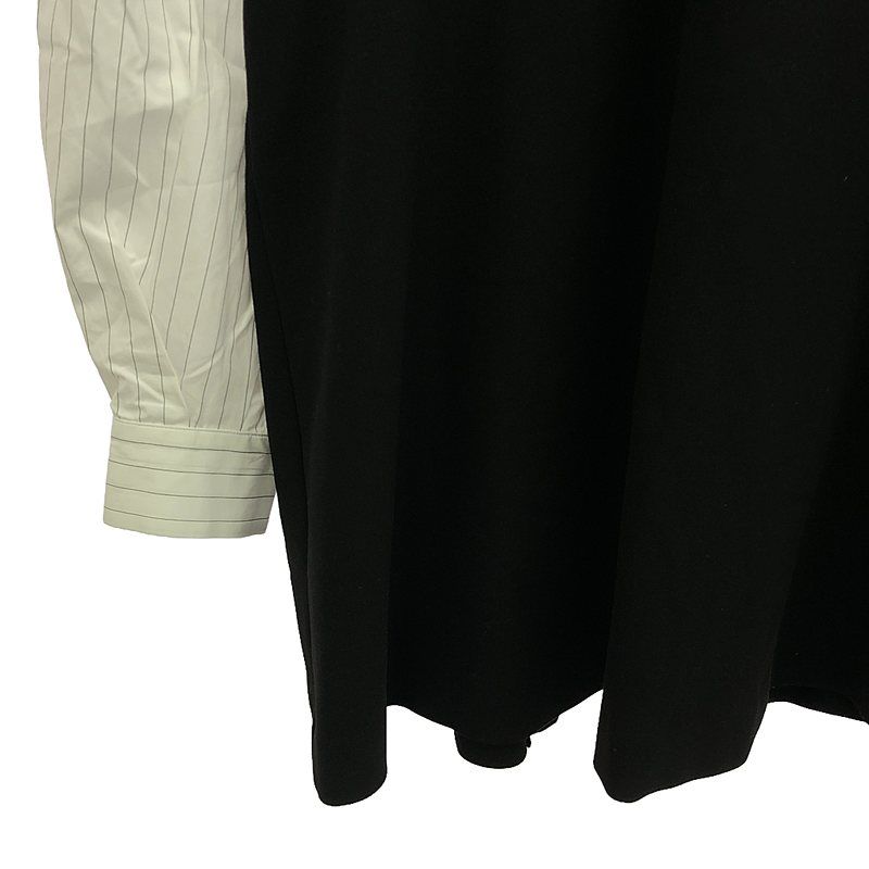 ENFOLD - 【美品】  ENFOLD / エンフォルド | 2022AW | COMBI PULLOVER ダブルクロスコンビプルオーバーシャツ | 38 | ホワイト × ブラック | レディース ENFOLD エンフォルド 22AW COMBI PULLOVER ダブルクロスコンビ