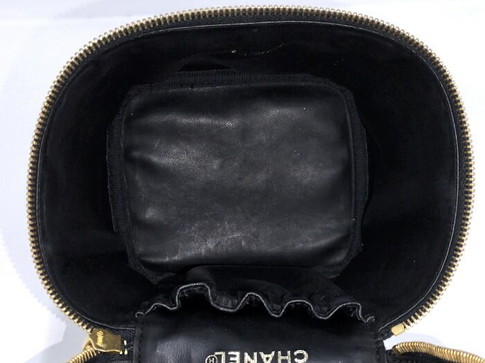CHANEL キャビアスキン バニティ ポーチバッグ ⭐️美品⭐️ シャネル バニティバッグ キャビアスキン ブラック