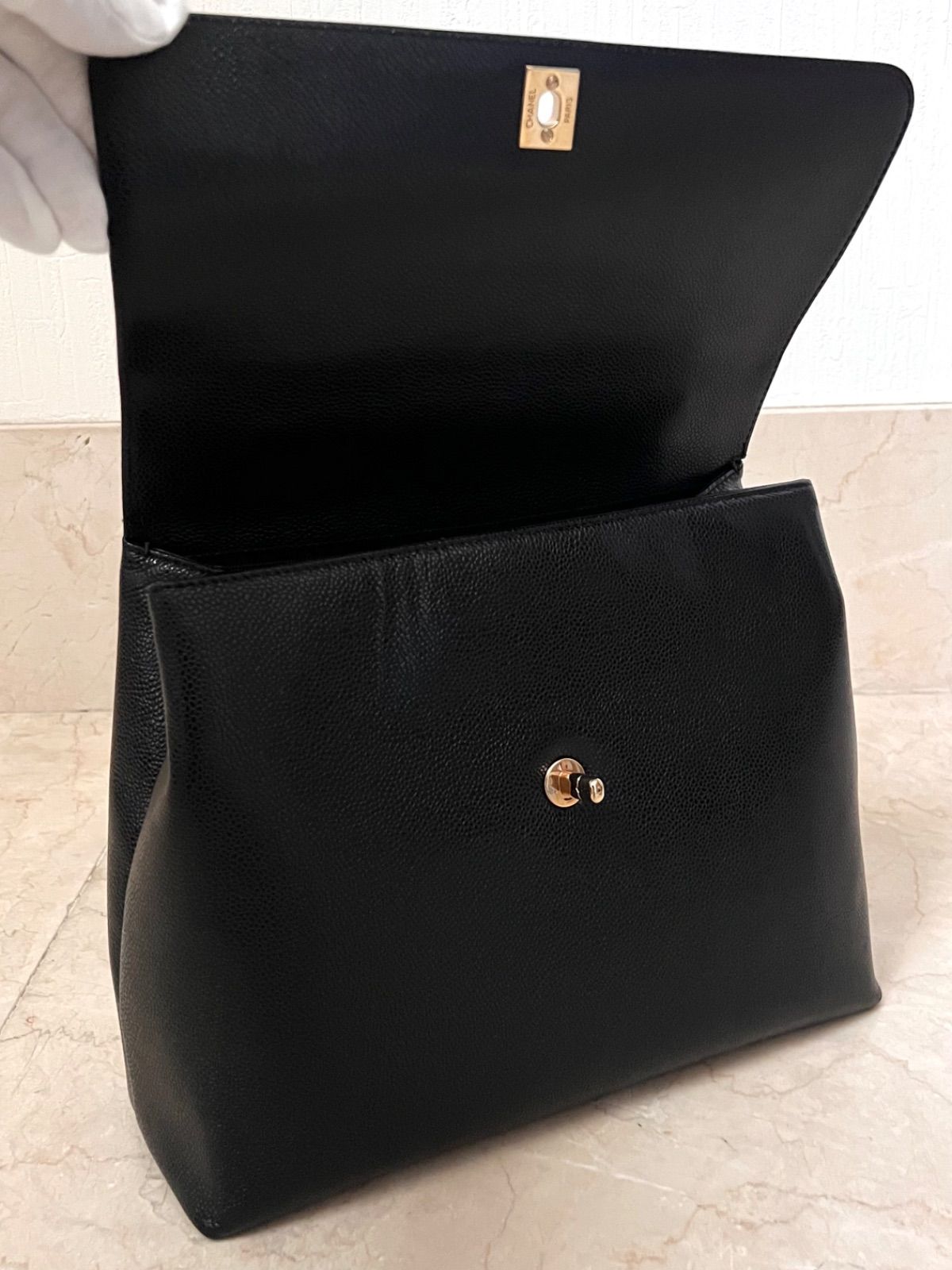 シャネル CHANEL ヴィンテージ トップハンドル ケリー型 ハンドバッグ 