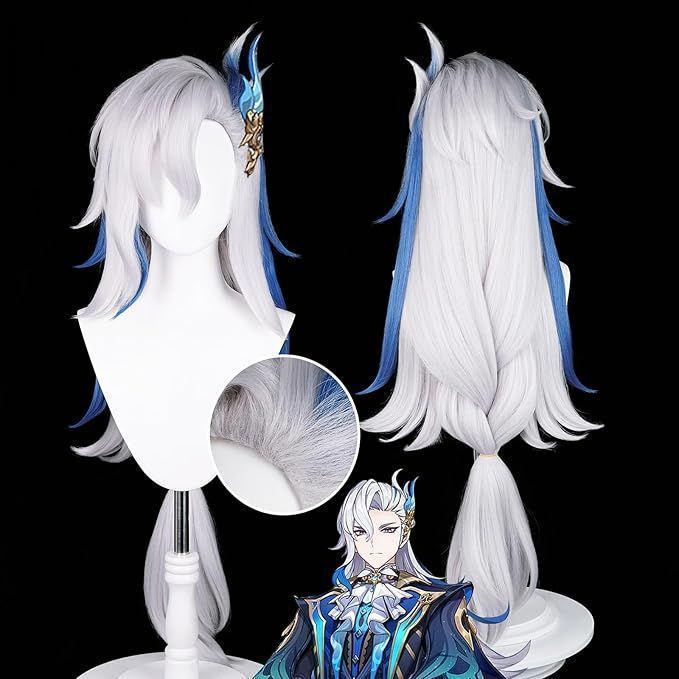 原神 ヌヴィレットのウィッグコスプレ げんしん アクセサリー ウィッグu0026衣装セット追加購入可 コスチューム cosplay 演出服 舞台装 クリスマス 学園祭 プレゼント 化祭 ハロウイーン パー
