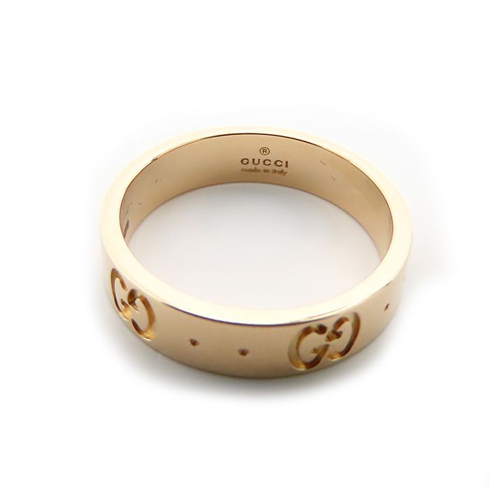 GUCCI アイコン　ピンクゴールドリング グッチ アイコン リング 750PG ピンクゴールド 8号 3.5g 18金 GG