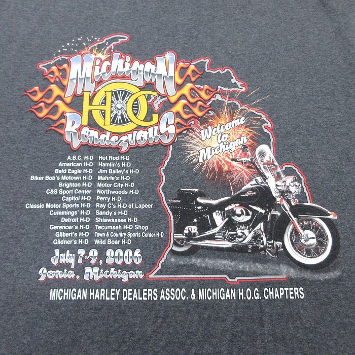 L/古着 ハーレーダビッドソン ノースリーブ ビンテージ Tシャツ