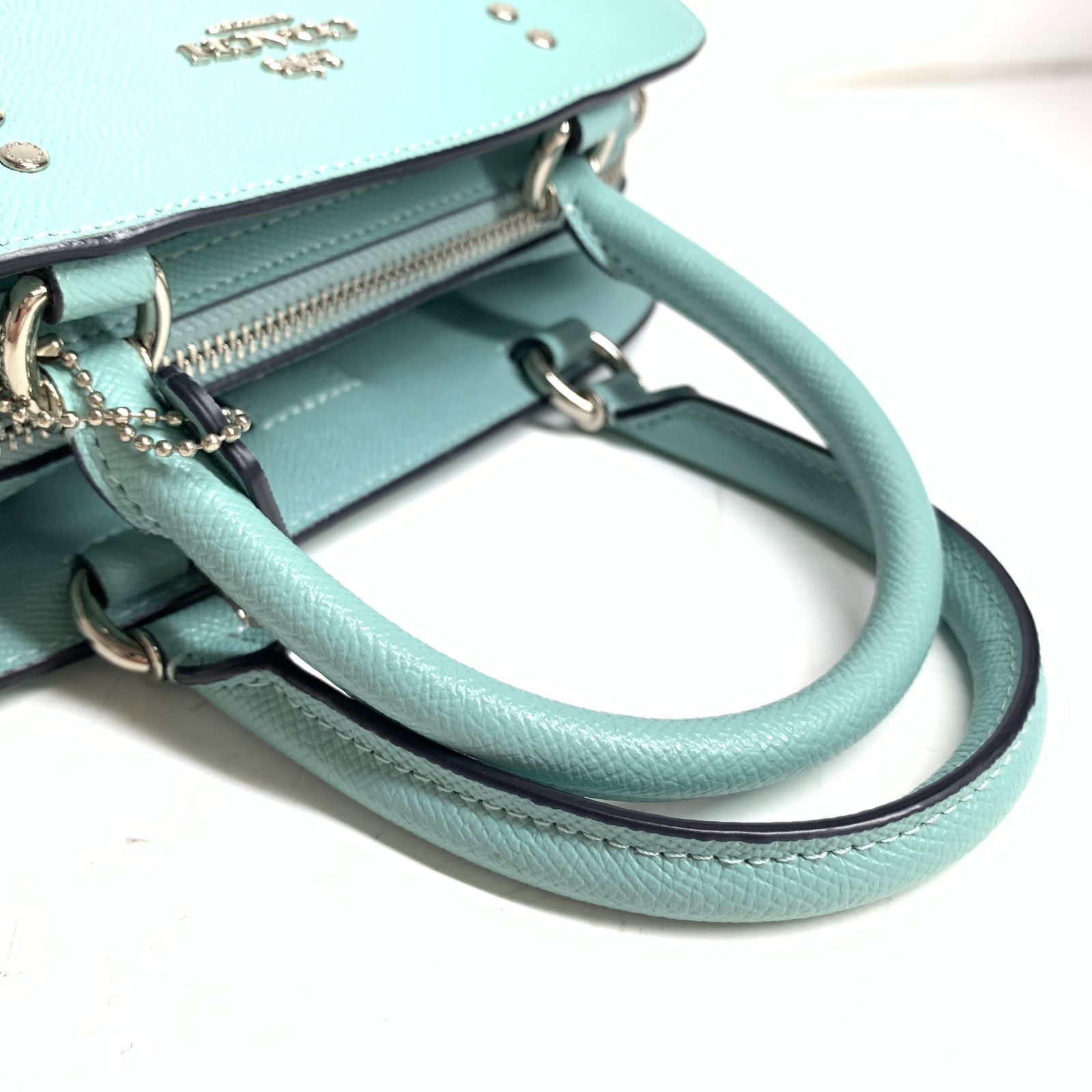f001 L 極美品 COACH コーチ クロスグレインレザー ミニリリーキャリー 