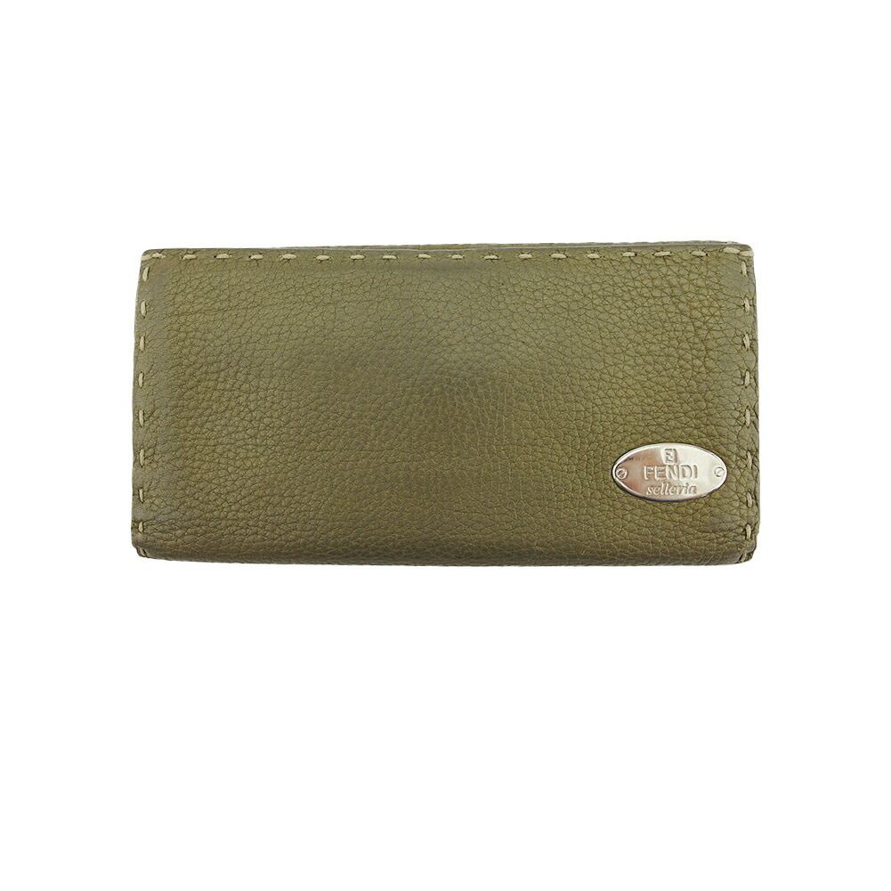 最大30％OFF】フェンディ FENDI 長財布 セレリア ロゴプレート カーキ 