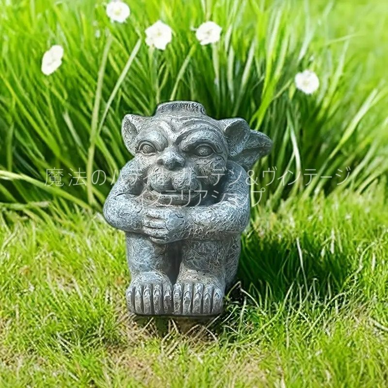 ガーデンオブジェ 悪魔 樹脂 シック ガーゴイル 装飾