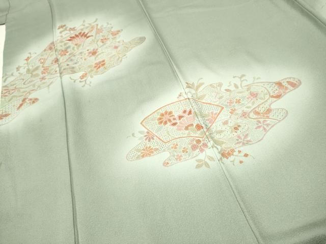 平和屋□訪問着 友禅 駒刺繍 絞り 霞吉祥花文 金糸 逸品 uz102 平和屋