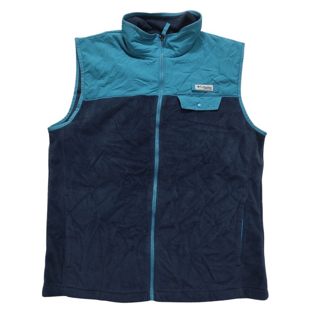古着卸 コロンビア フリース ベスト 6枚セット メンズ L PFG フルジップ ナイロン 刺 バイ 古着 NC2692