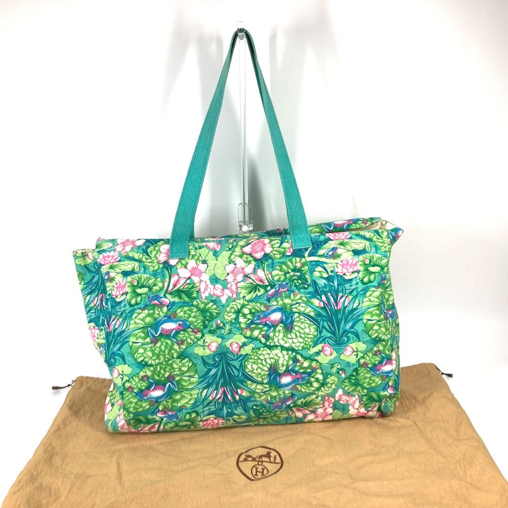 HERMES エルメス トートバッグ 花柄 フラワー キャンバス - メルカリ