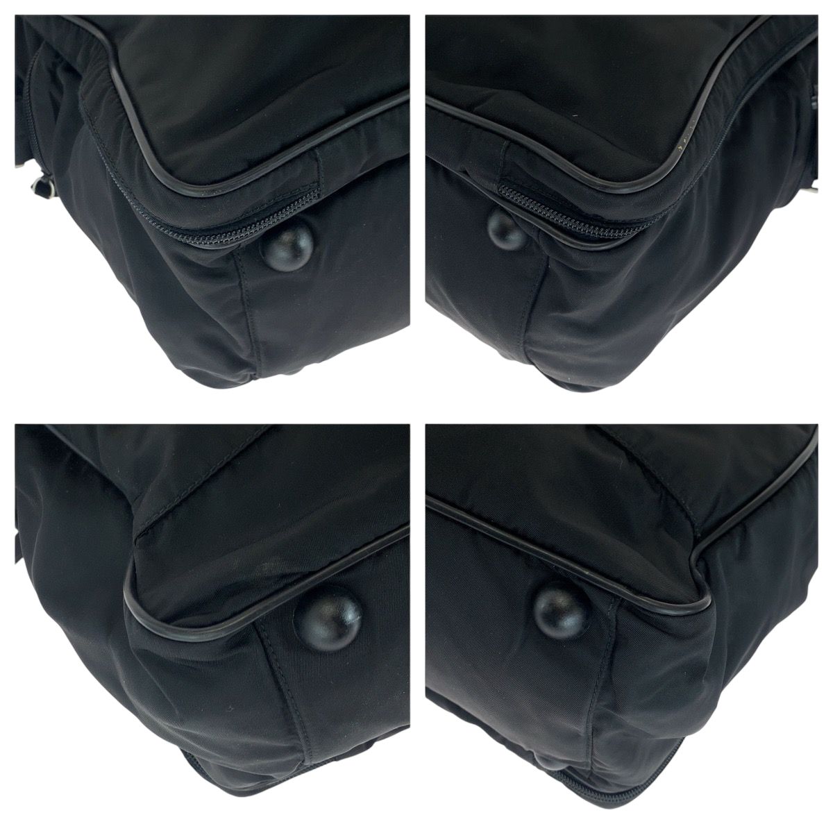 美品 PRADA プラダ テスート 三角ロゴプレート ブラック 黒 シルバー  