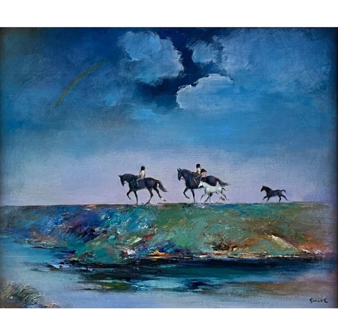 加藤助八 虹 油彩 8号 1976年個展 作 愛知県出身 春陽会会員 日動画廊 馬 師 水谷清