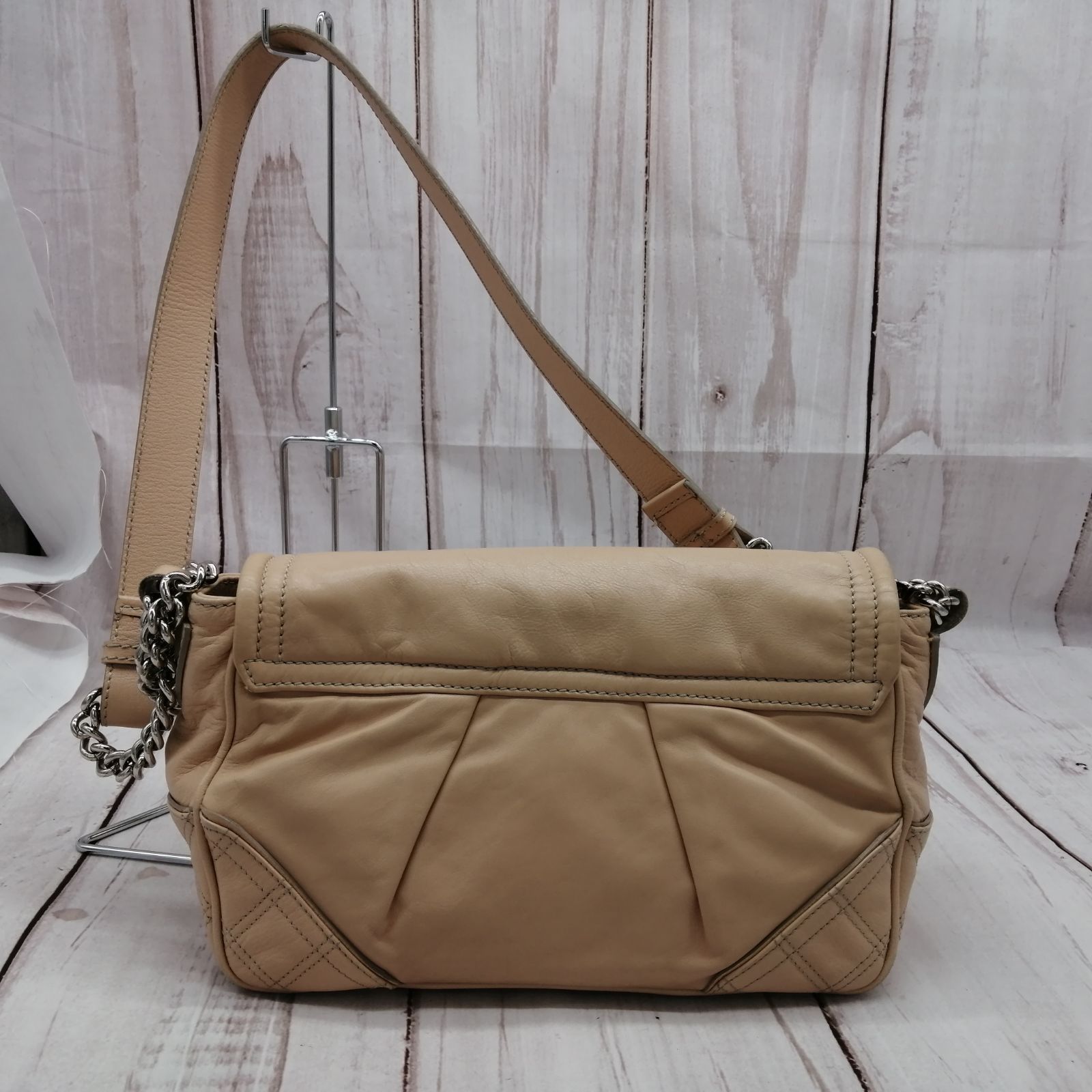美品　マークジェイコブス　2way ショルダーバッグ　レザー　ピンクベージュ ☆MARC JACOBS マークジェイコブス レディース ショルダーバック