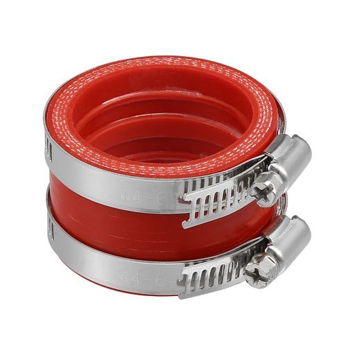 ACROPIX45mmIDゴム製レッドオートバイキャブレターアダプターインレットインテークパイプマニホールドアダプターブートスリーブインターフェース(クランプ2個入り)