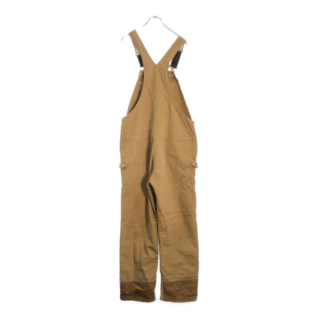 Carhartt カーハート ダック ダブルニー ビブオーバーオール 大きいサイズ ライトブラウン メンズ W 40 L 32 古着 V 6515