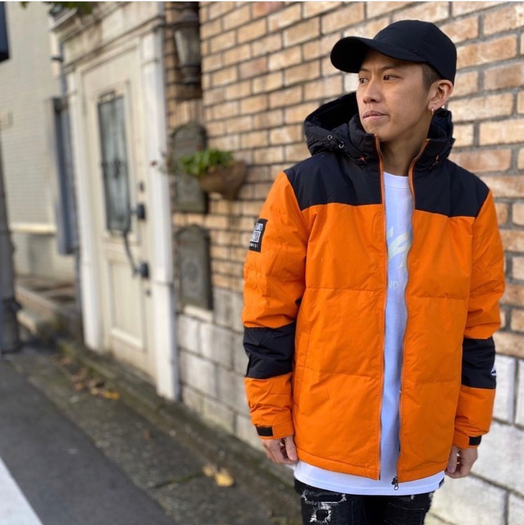 LEFLAH レフラー Lサイズ 2WAY ナイロンダウンジャケット (ORANGE) DOWN JACKET アウター