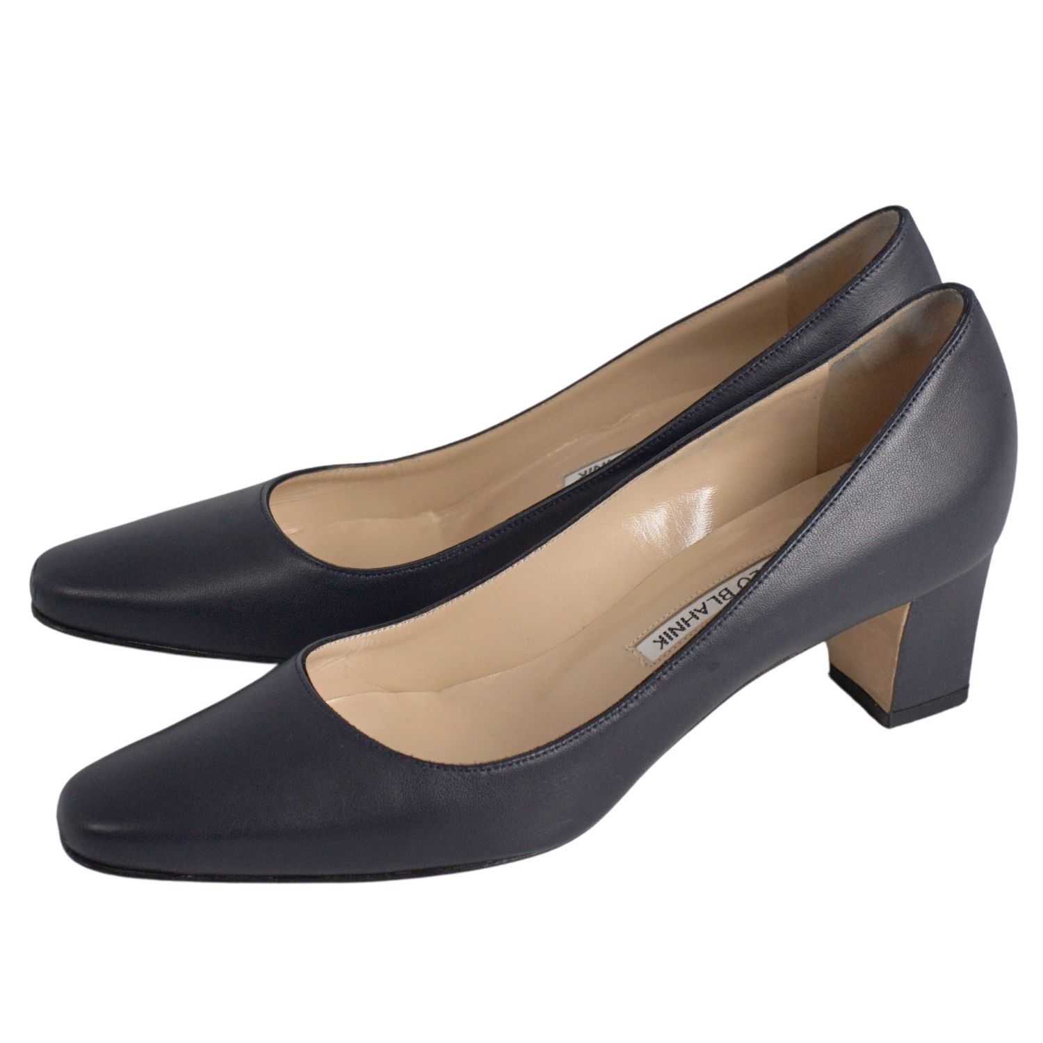 マノロ ブラニク Manolo Blahnik パンプス レザー ヒール