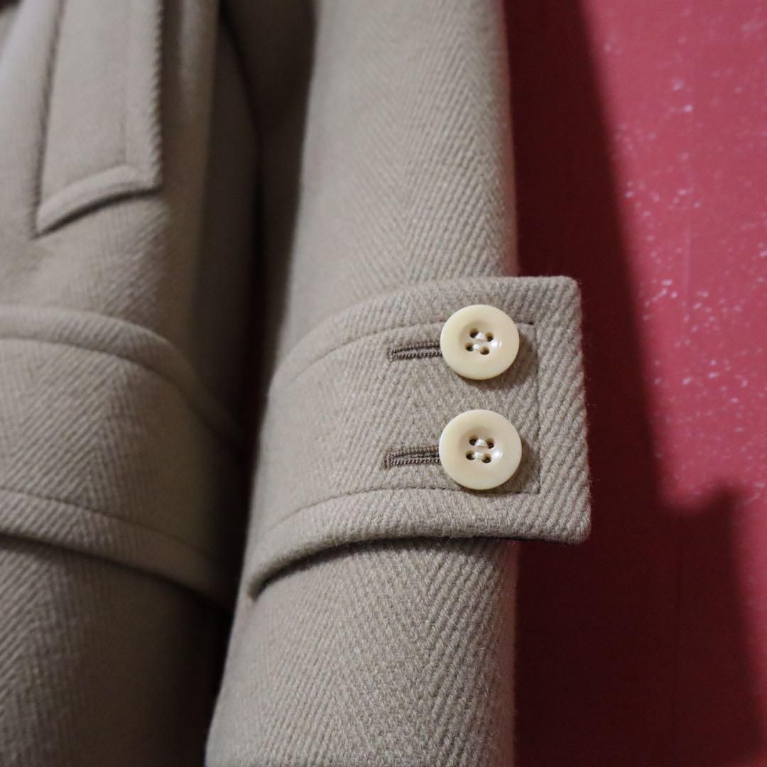 美品】sacai luck 襟デザイン ノーカラー 裏地ブルー ダッフルコート