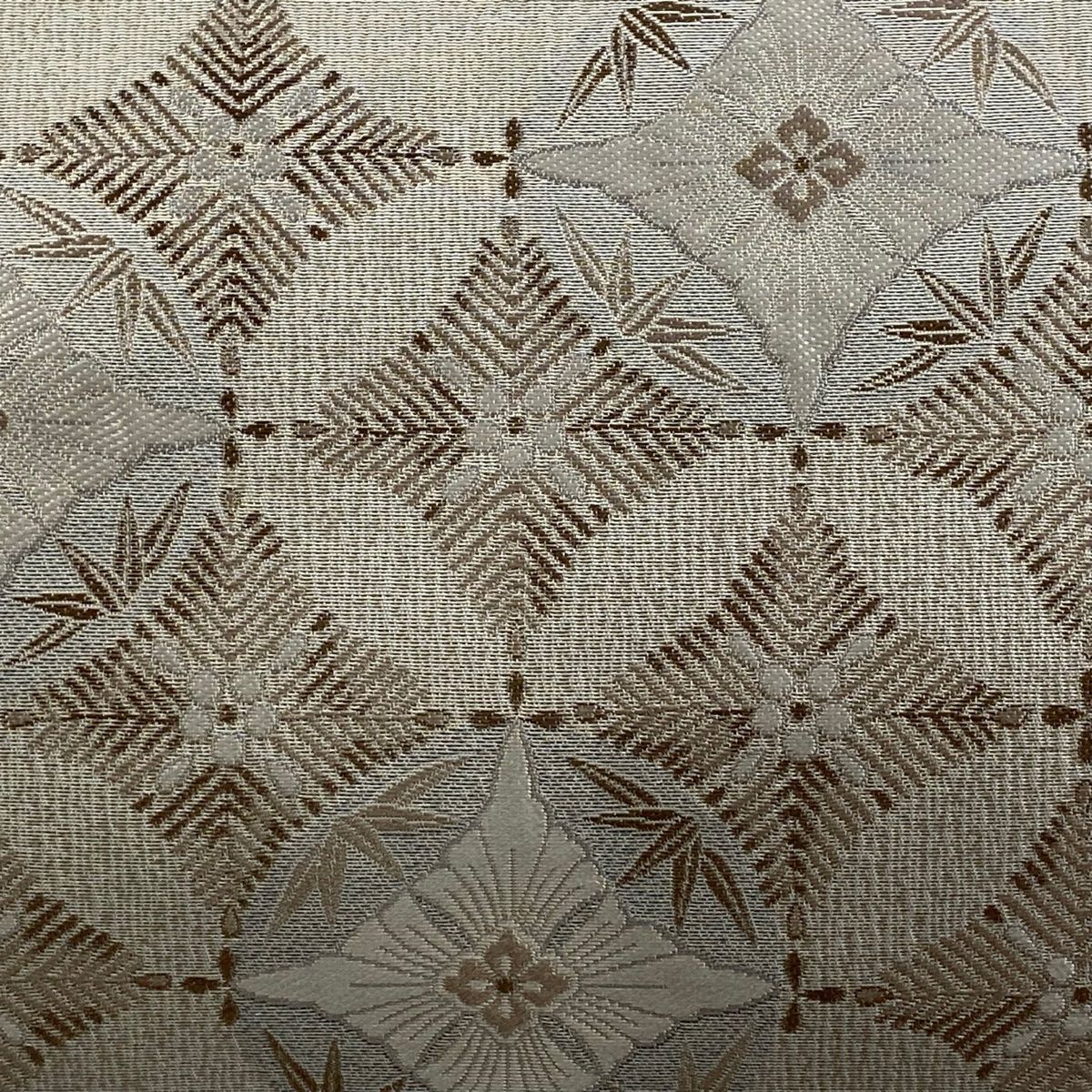 袋帯 名松葉香文 ベージュ 六通 正絹