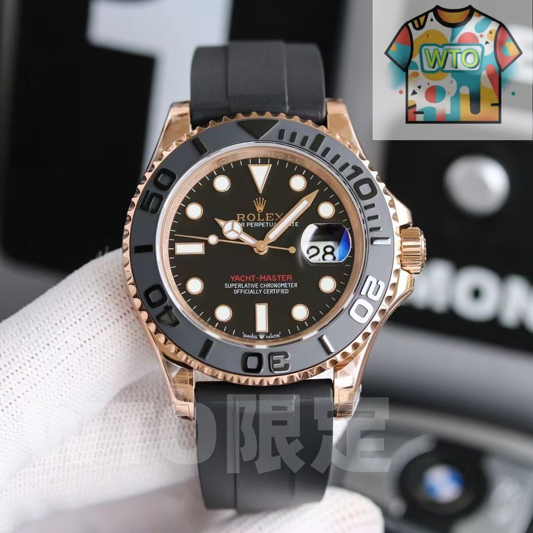 海外販促用ROLEX 掛け時計 ヨットマスター  シルバー/ブルーベゼル-WTO