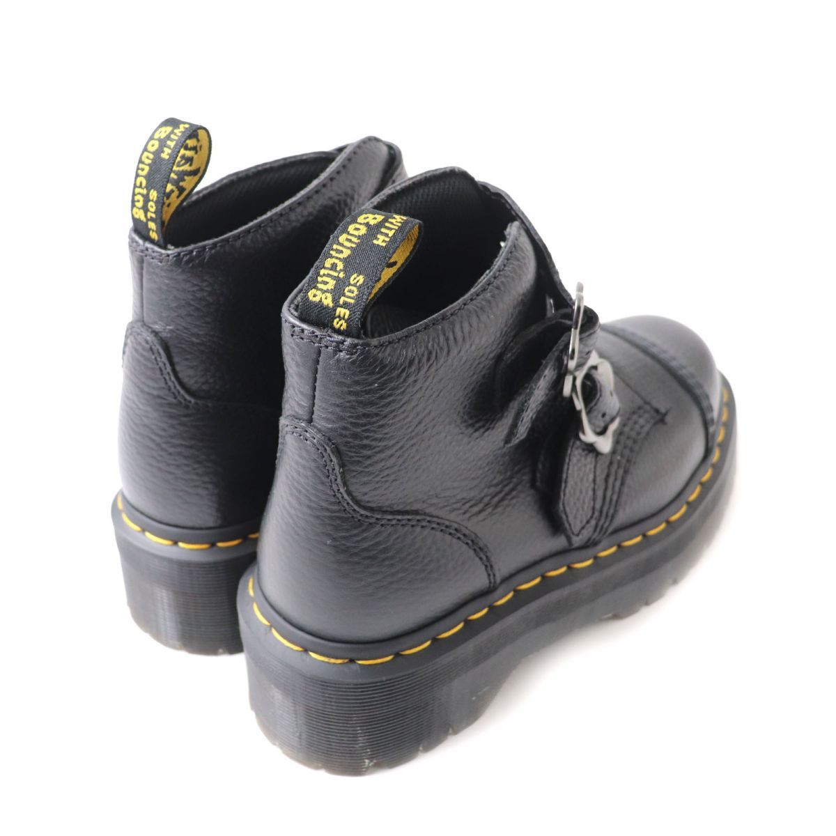 極美品☆Dr.Martens ドクターマーチン DEVON FLWR フラワーモチーフ ベルトデザイン 厚底 レザーブーツ レディース ブラック 黒  UK5 - メルカリ