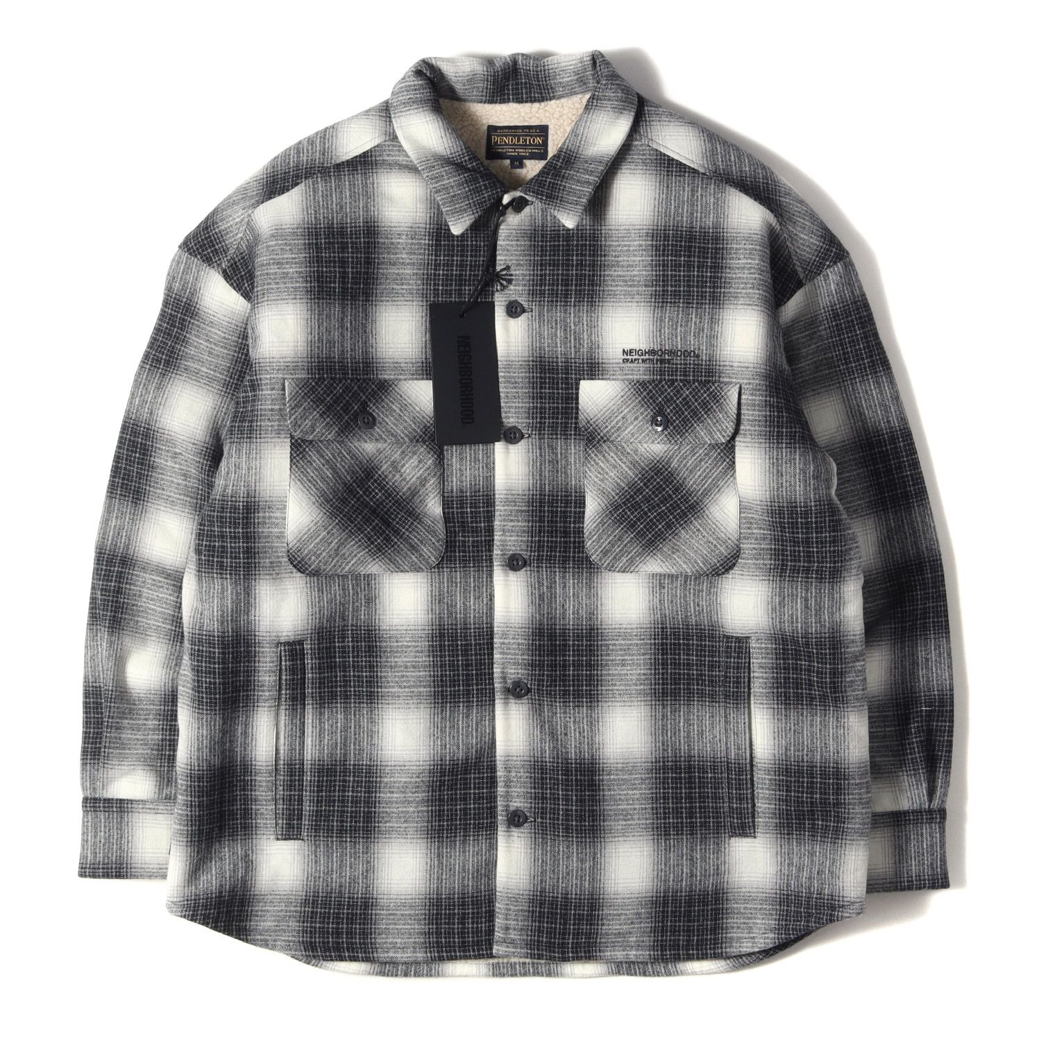 新品 NEIGHBORHOOD ネイバーフッド PENDLETON 裏ボア オンブレチェック 