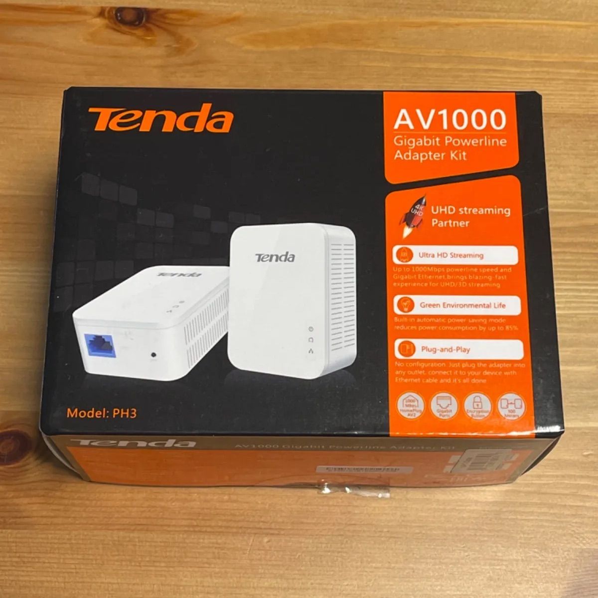 Tenda AV1000 1ポートギガビット電力線アダプタ、最大1000Mbps