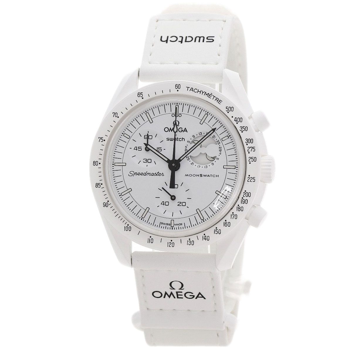 Swatch スウォッチ S033W700 オメガ スヌーピー コラボ MISSION TO THE MOONPHASE 腕時計 セラミック ナイロン ユニセックス