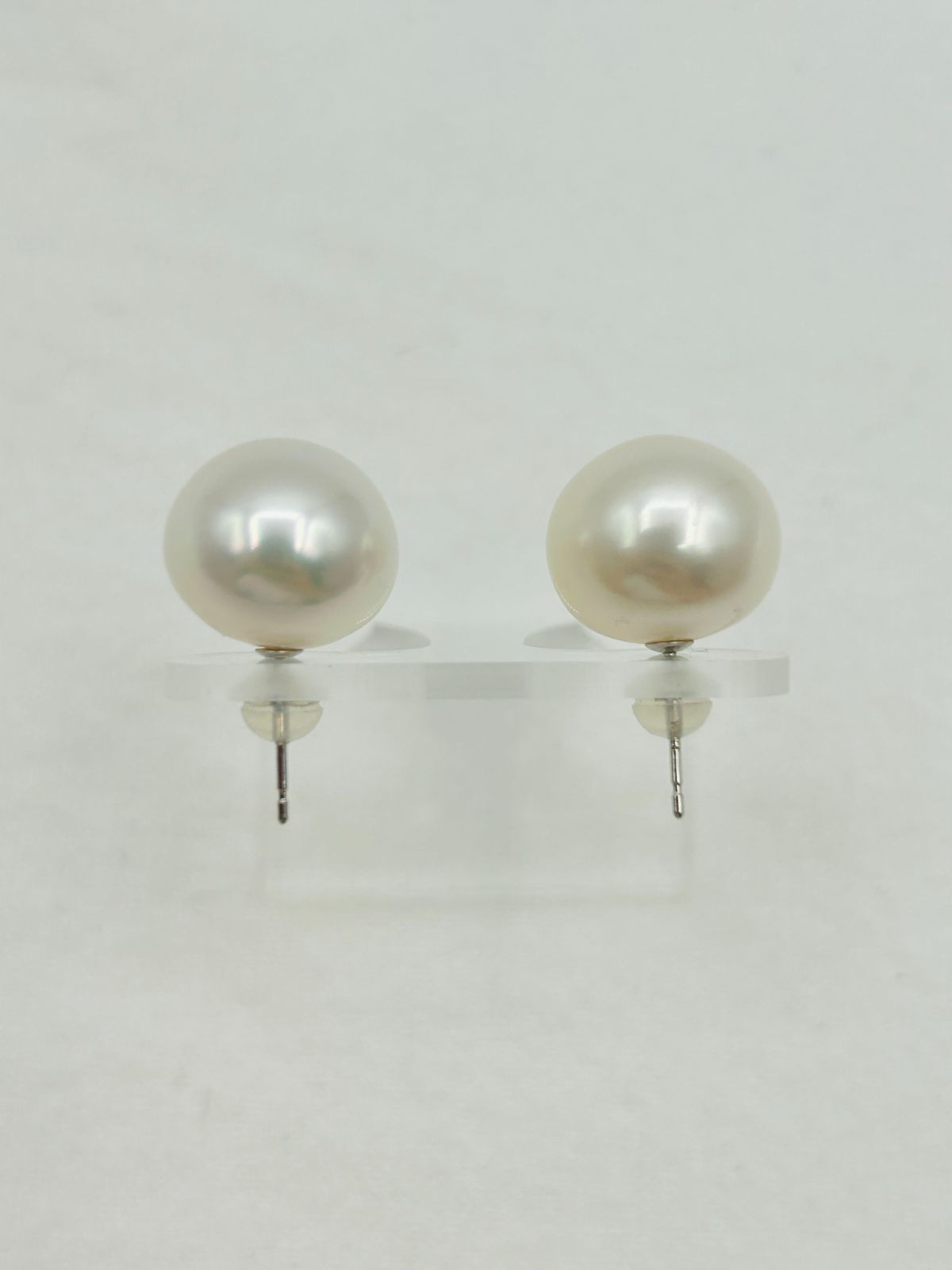 南洋 白蝶 パール 真珠 ピアス K14WG 13.0mm South Sea Pearl ホワイト 