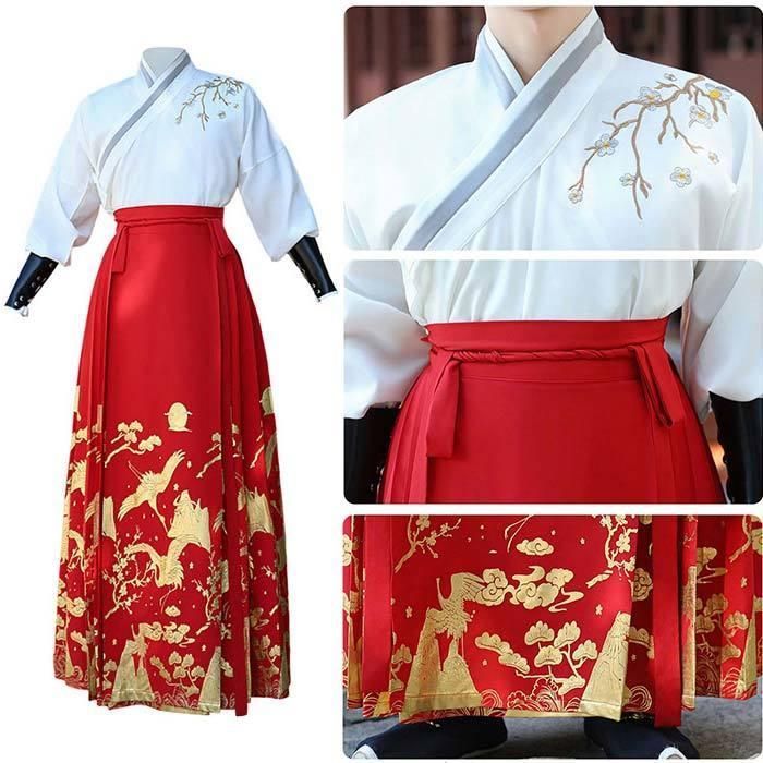 中華漢服「月桂」２点 セット 新品 男女兼用漢服唐装 豪華漢服 2点セット ハロウィン カップル