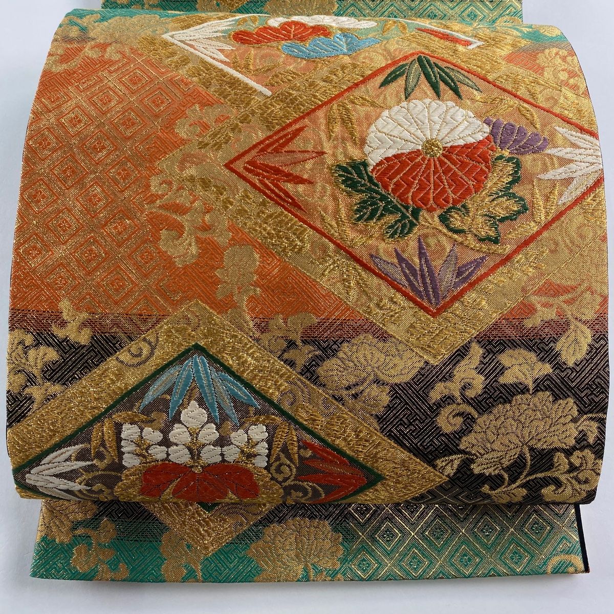 【秀品 美品振袖＋袋帯 2点セット】 74－1033 秀品 美品振袖＋袋帯 2点セット】 74－1033