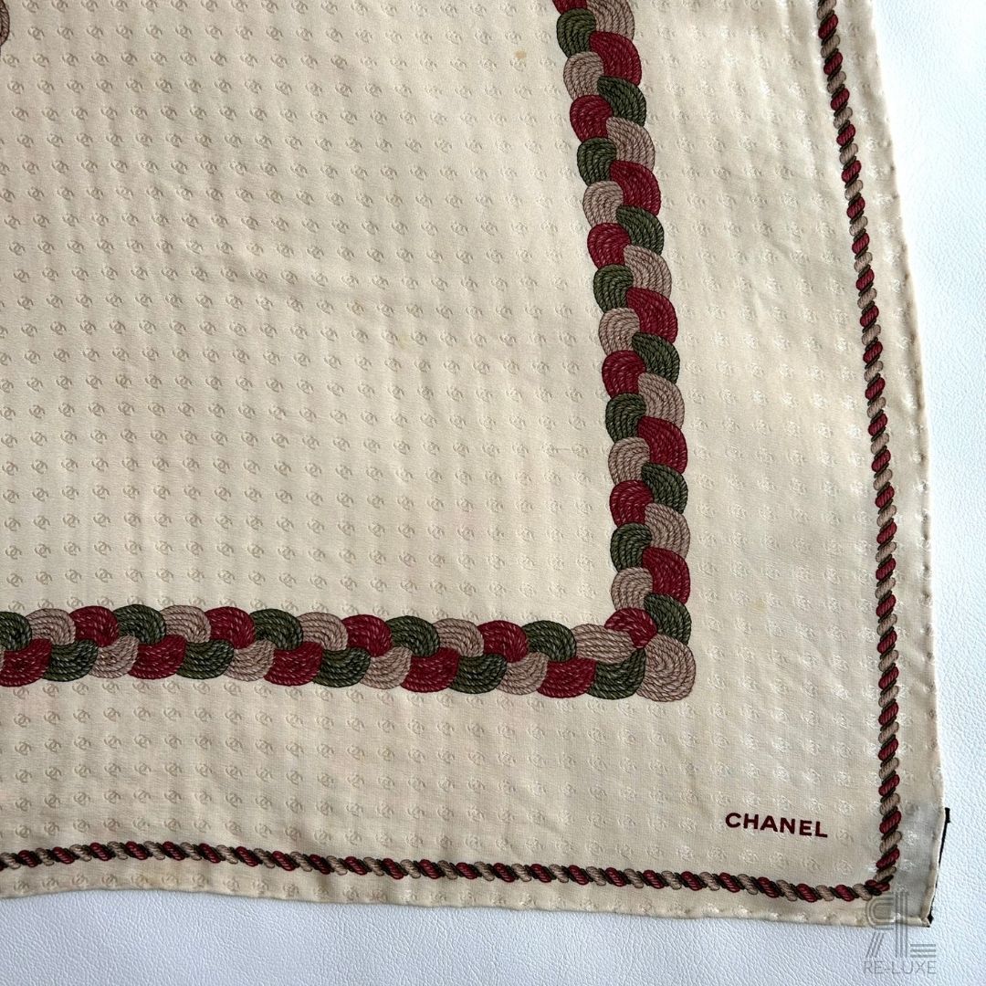 希少ヴィンテージ】CHANEL シャネル スカーフ シルク100 タグ付