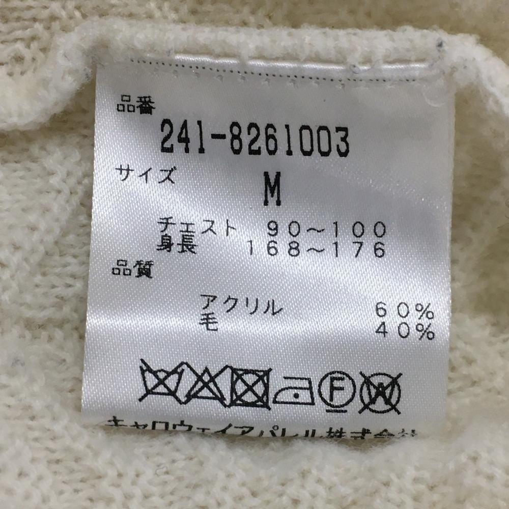 【超美品】キャロウェイ ニットベスト アイボリー ヘリンボーン調 ウール混 メンズ M ゴルフウェア Callaway キャロウェイ ニットベスト ヘリンボーン キャロウェイゴルフ Golf V