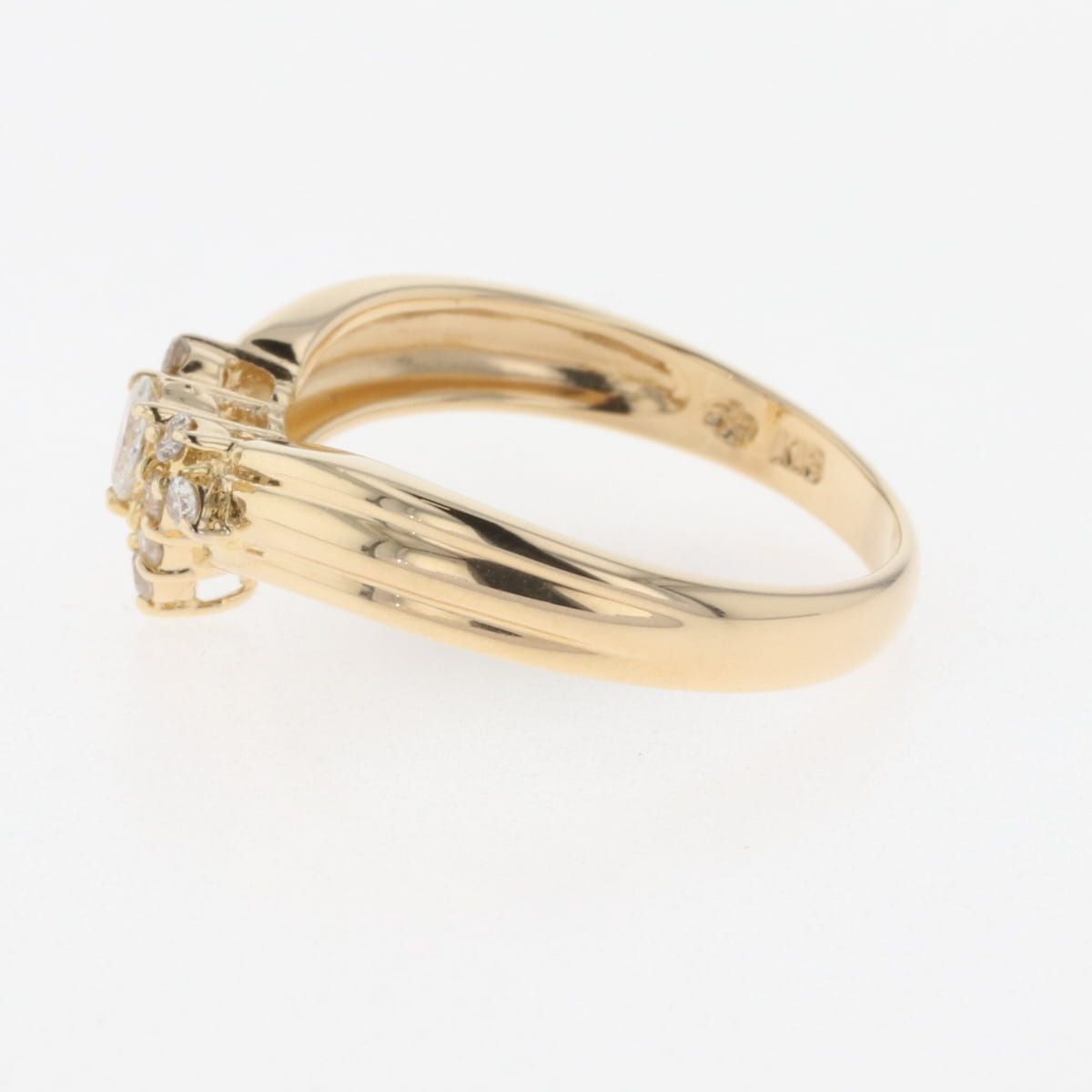 在庫一掃】 メレダイヤ デザインリング YG イエローゴールド 指輪  