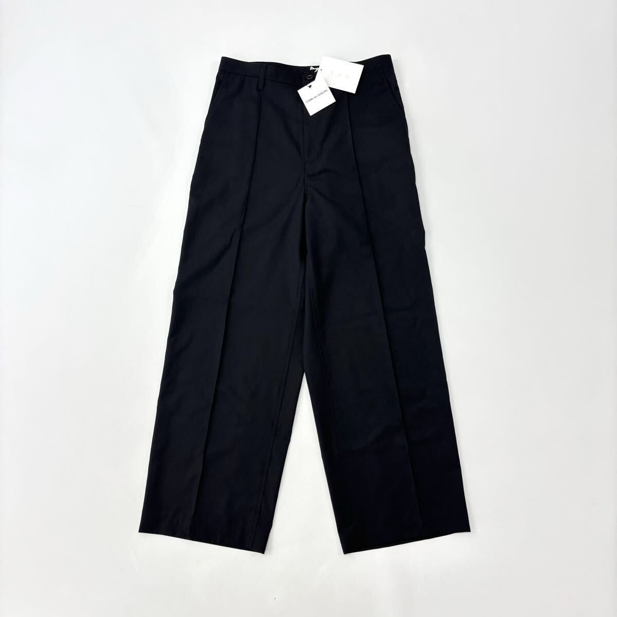 25ss 2025 tao COMME des GARCONS タオ コム デ ギャルソン 先染め ウール エステル トロ スラックス パンツ ブラック M 710-0100