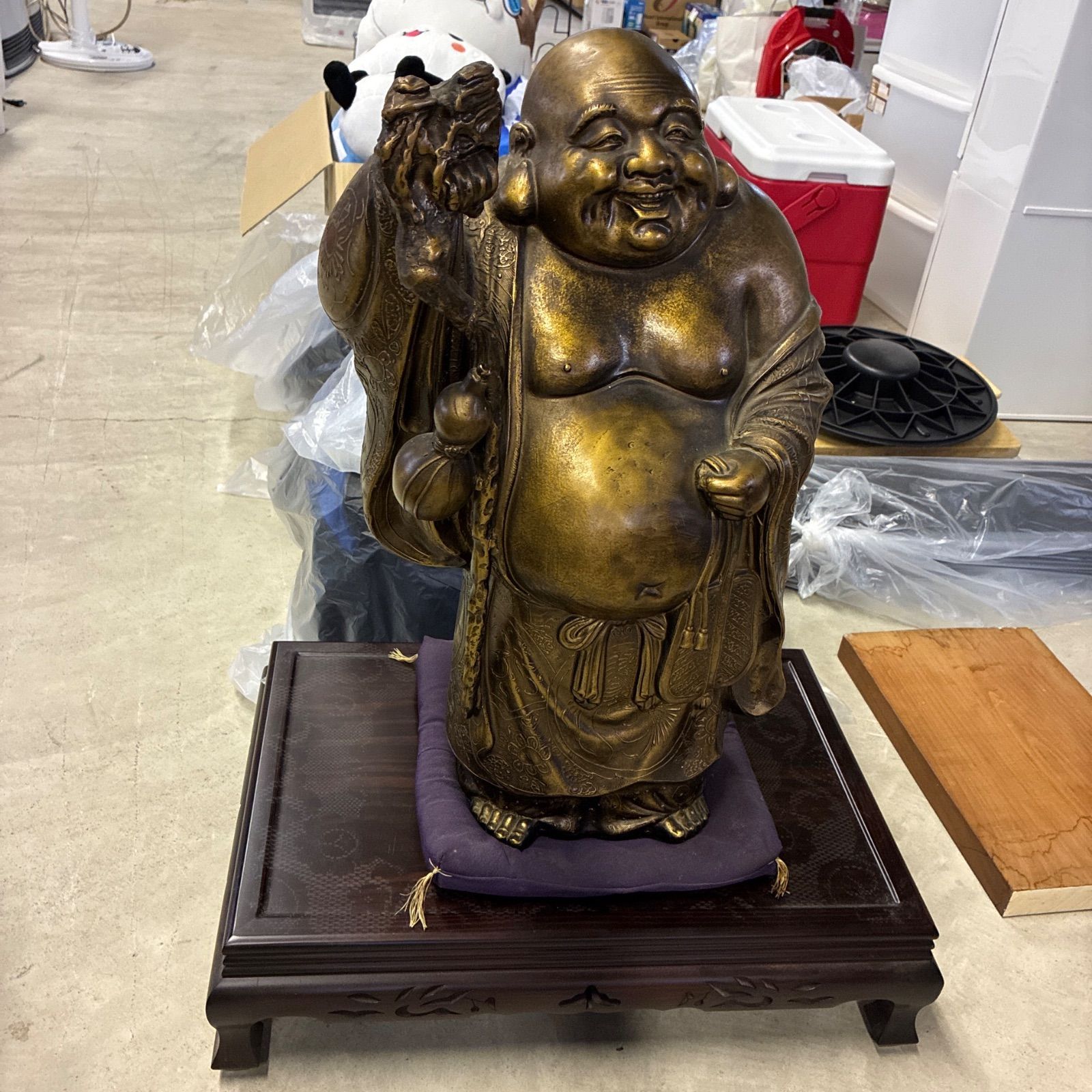 中国古美術 銅製 彌勒大道 弥勒佛 布袋和尚 置物 Yahoo
