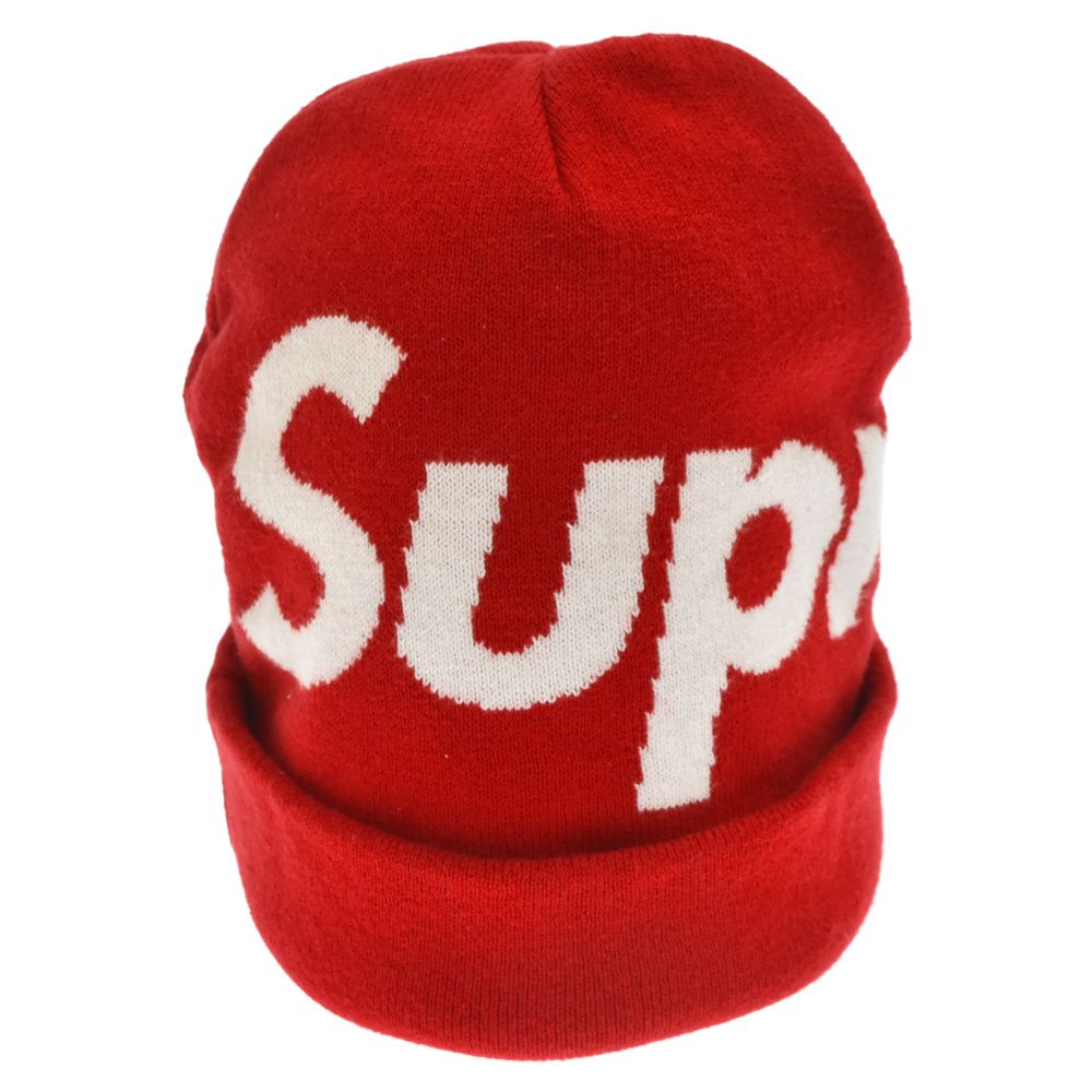 赤 19AW Supreme Big Logo Beanie ビッグロゴ ビーニ帽子