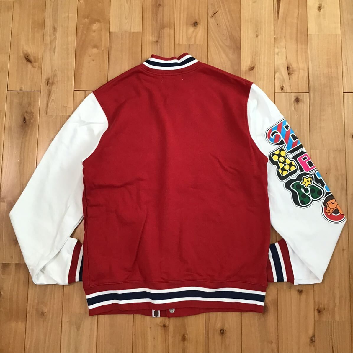 BAPE マイロ スウェット スタジャン Lサイズ a bathing ape milo sweat varsity jacket エイプ ベイプ  アベイシングエイプ NIGO - メルカリ