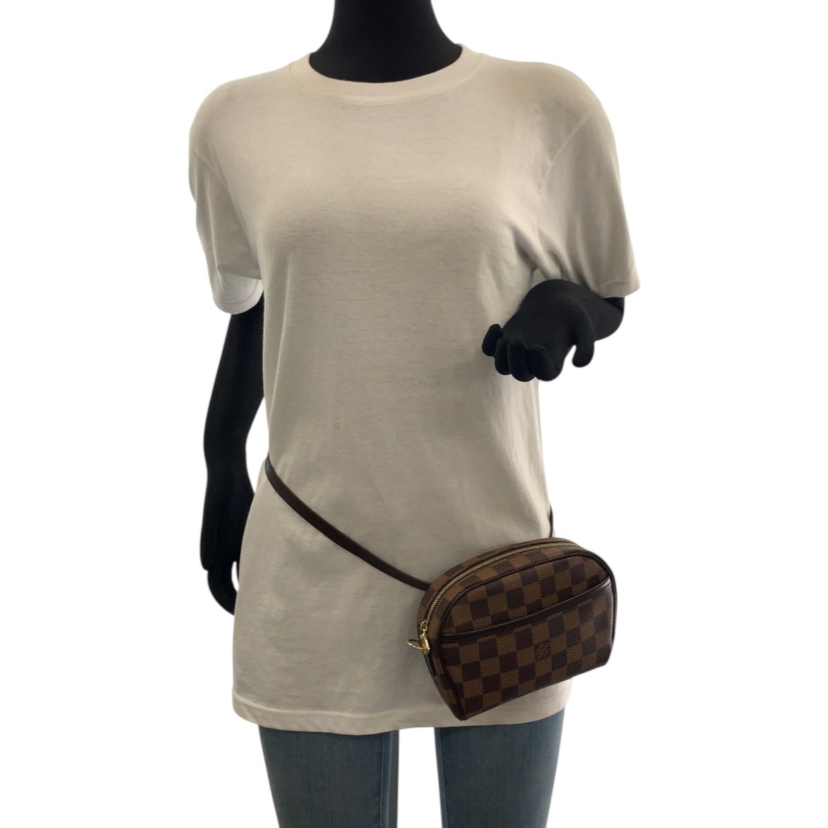 美品 LOUIS VUITTON ルイヴィトン ダミエ エベヌ ポシェット イパネマ  