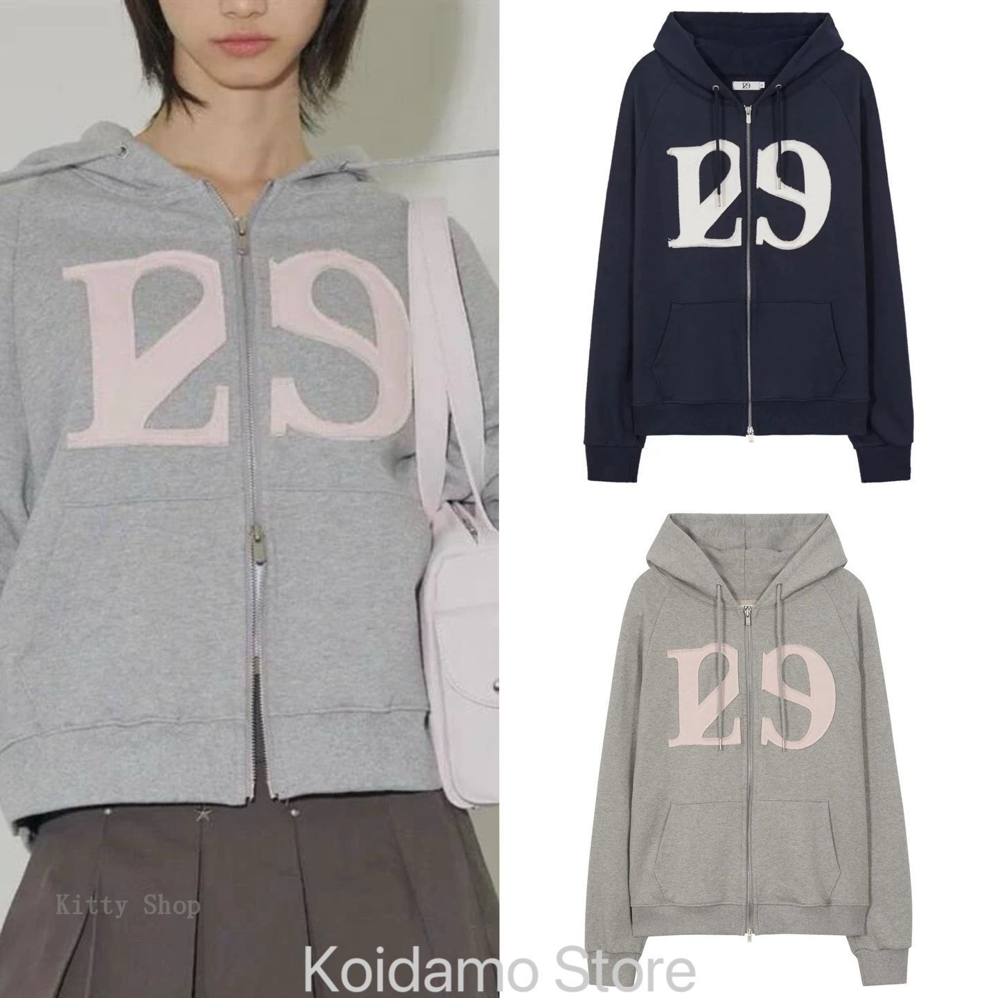 ILLIGO イリゴ 129 LOGO PATCH HOODIE ZIP-UP トップス