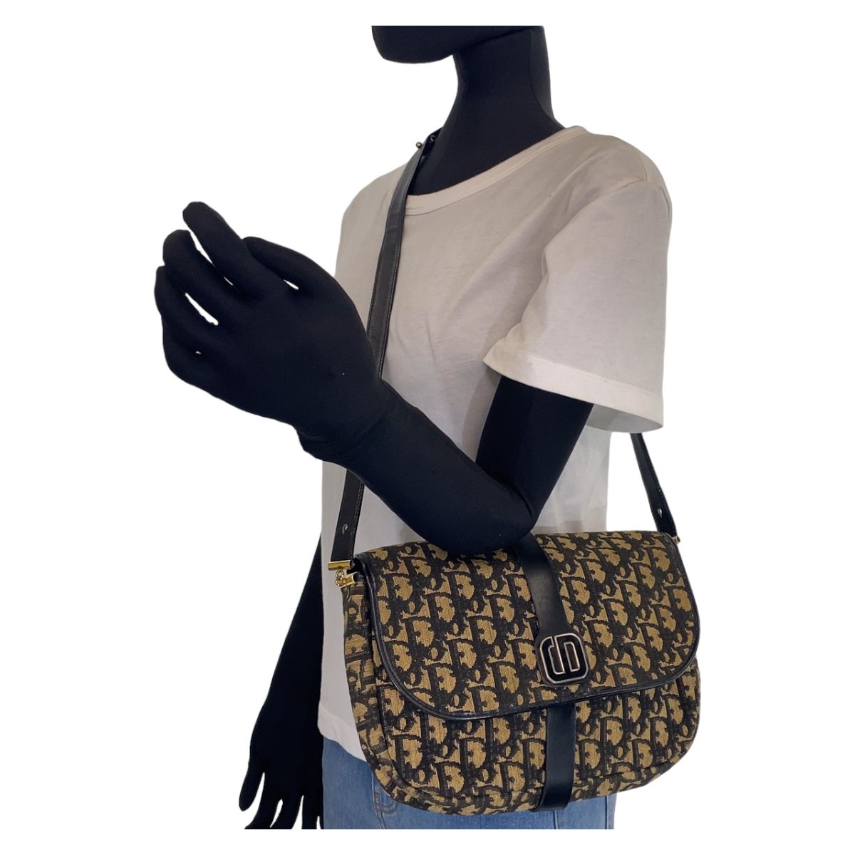 Dior ディオール ヴィンテージ トロッター ネイビー ゴールド金具