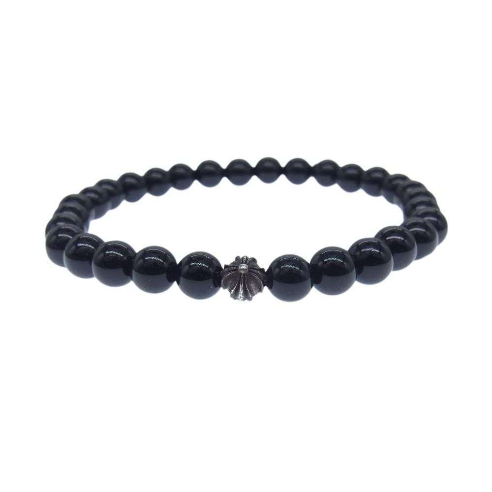 CHROME HEARTS クロムハーツ（原本無） ブレスレット BEAD 6ｍｍ ビーズ ブレスレット ブラック系【中古】