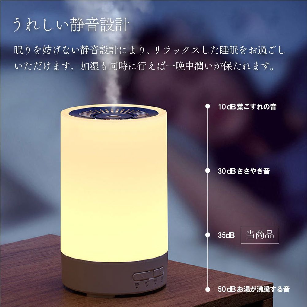 コンパクト アロマディフューザー 加湿器 小型 卓上 ライト付き 加湿器 アロマディフューザー 卓上 小型 LEDライト 超音波式