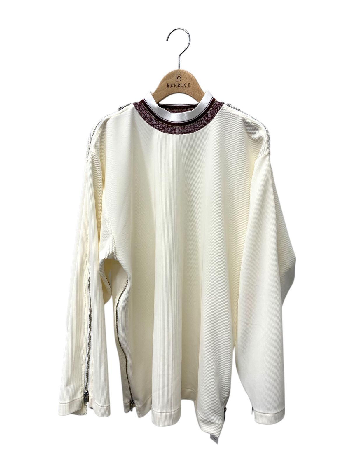 トーガ プルラ Code pique jersey top TP242-JK235 トップス 36 ホワイト ストレッチ 袖ジップ ITE4B3F5B5W2 トーガ プルラ Code pique jersey top TP242-JK235 トップス 36